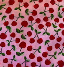 Load image into Gallery viewer, Cherries On Pink Face Mask