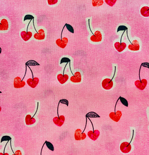 Load image into Gallery viewer, Cherry Hearts On Pink Face Mask