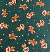 Load image into Gallery viewer, Gingerbread Cuties On Green Face Mask