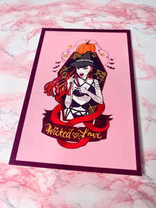 Ai Atelier x Lani Mae Halloween Wicked Love Art Print Postcard | Limited Edition