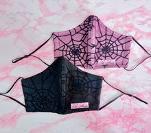 Load image into Gallery viewer, Sparkle Spider Web Pink Face Mask