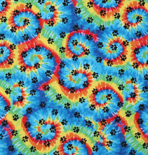 Load image into Gallery viewer, Psychedelic Tie Dye Paw Print Face Mask