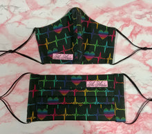 Load image into Gallery viewer, Rainbow Heart Beat Face Mask