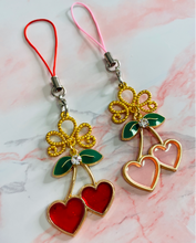Load image into Gallery viewer, Red Heart Cherry Charm
